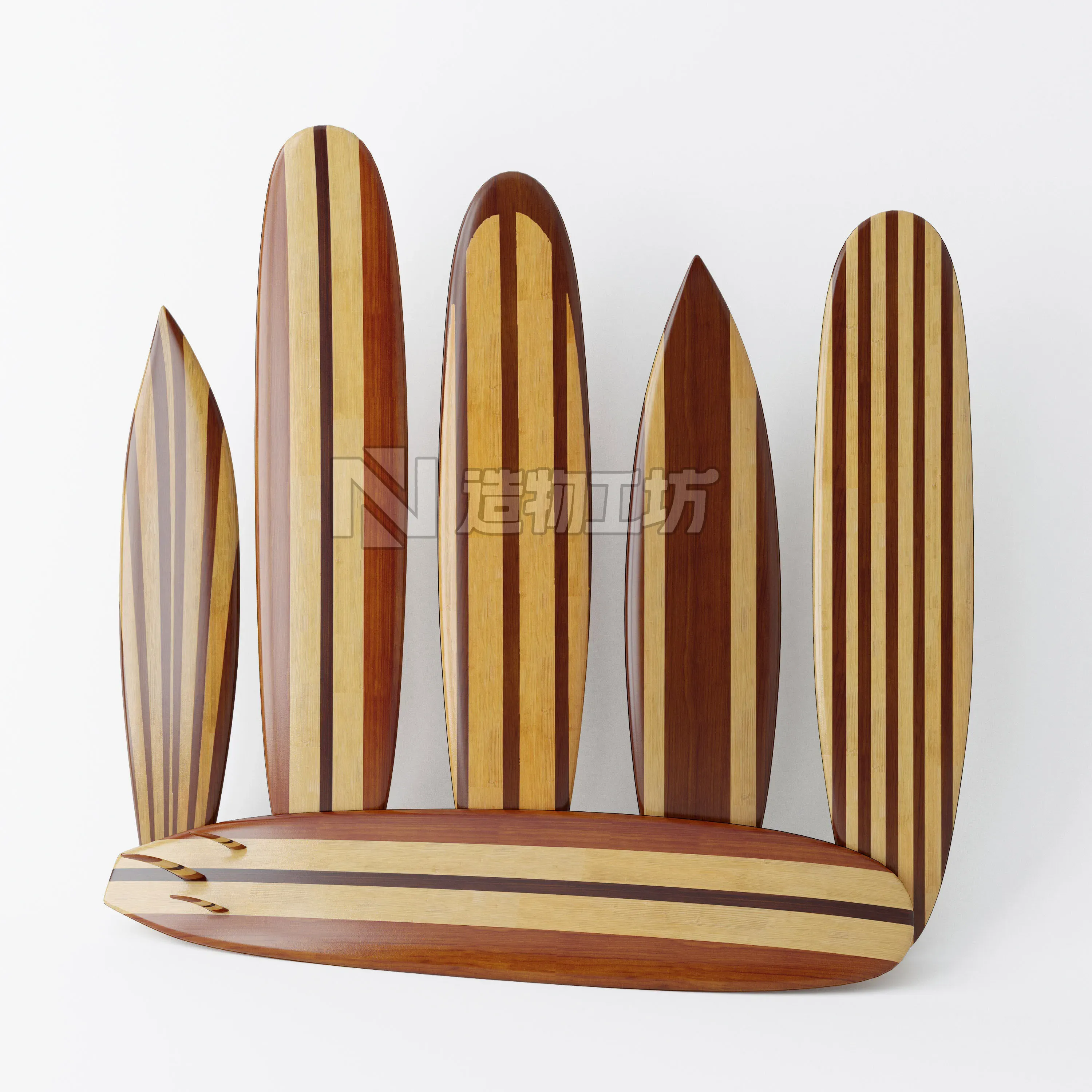 Vintage Longboard  3D model