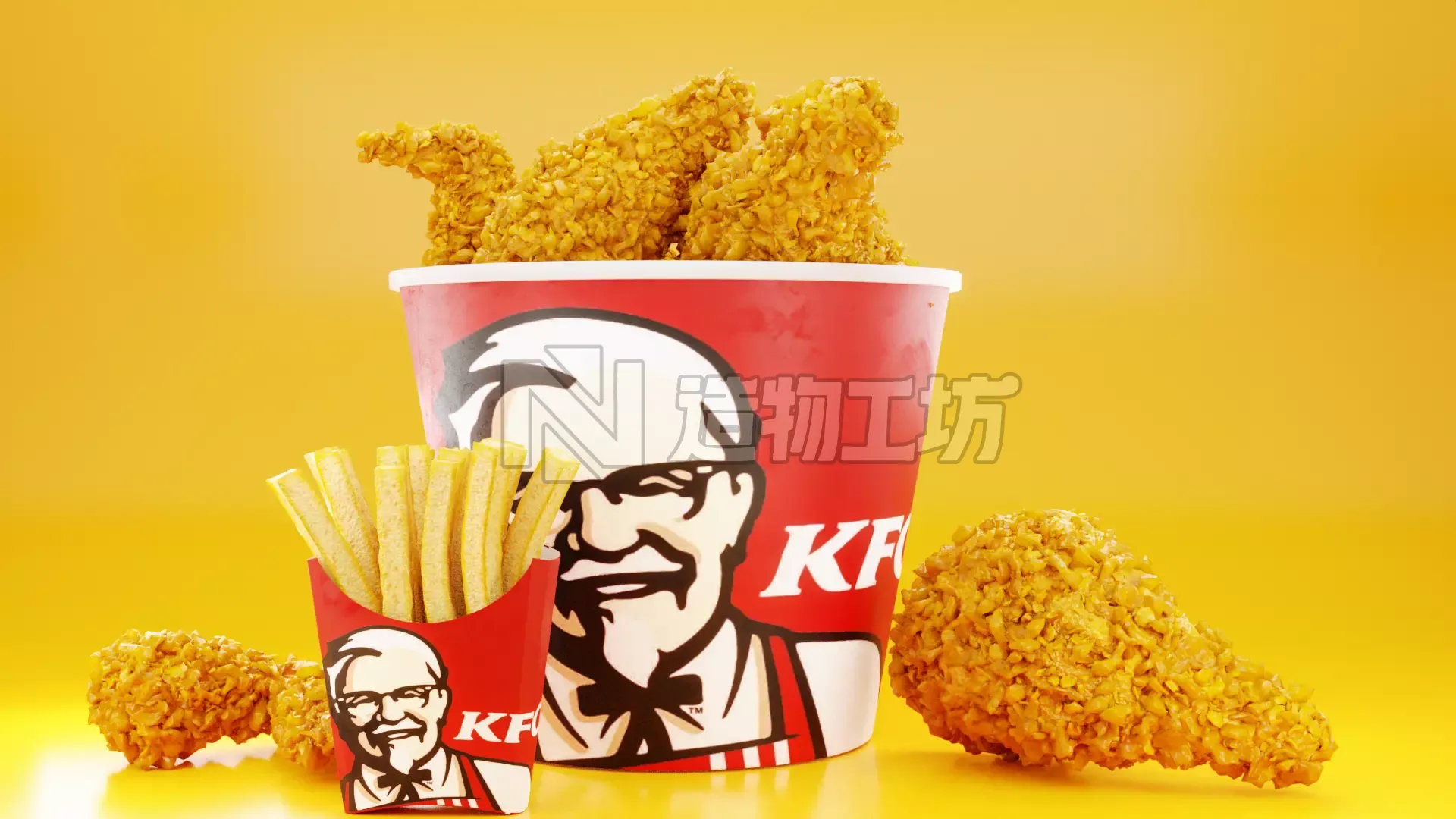 KFC FRIES AND CHICKEN 3D model