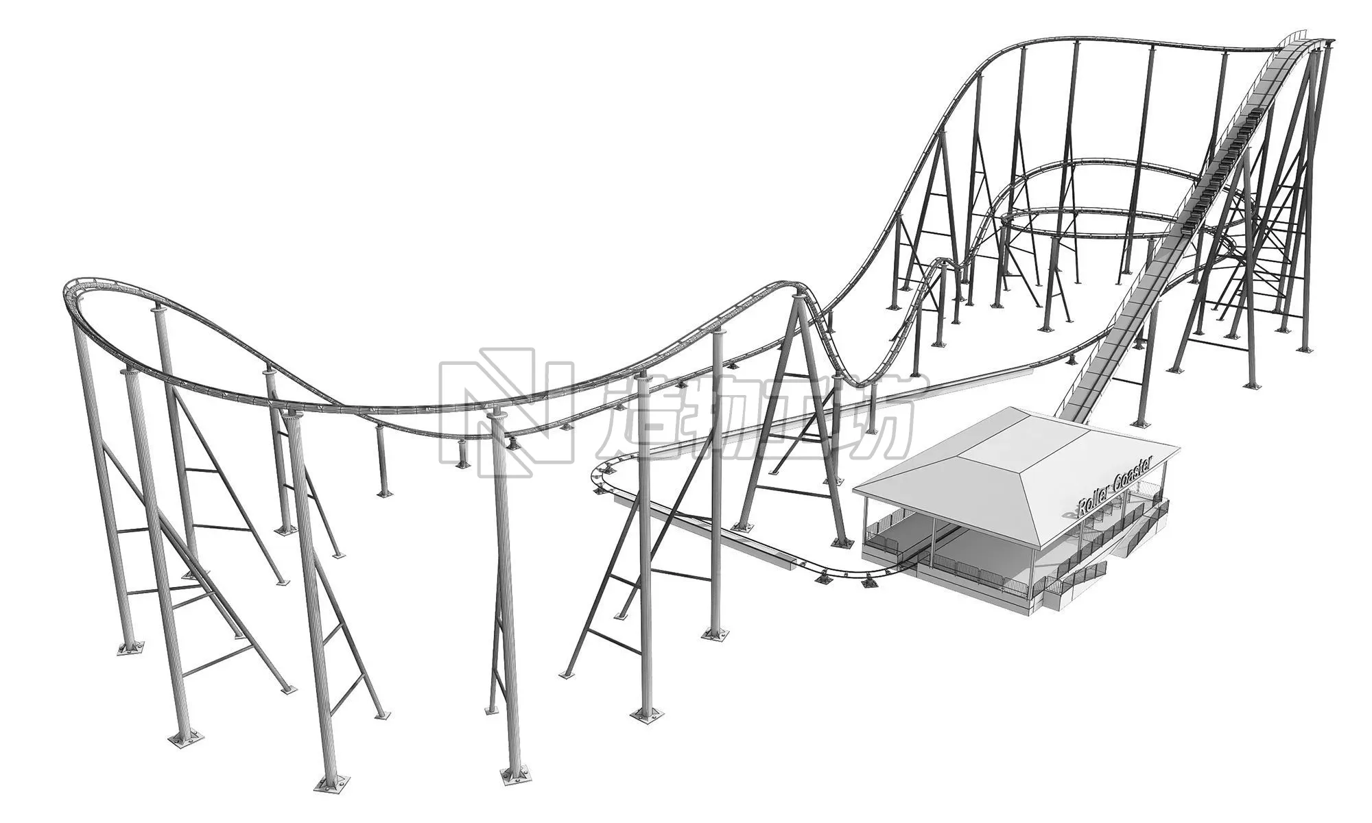 Roller Coaster 3D model