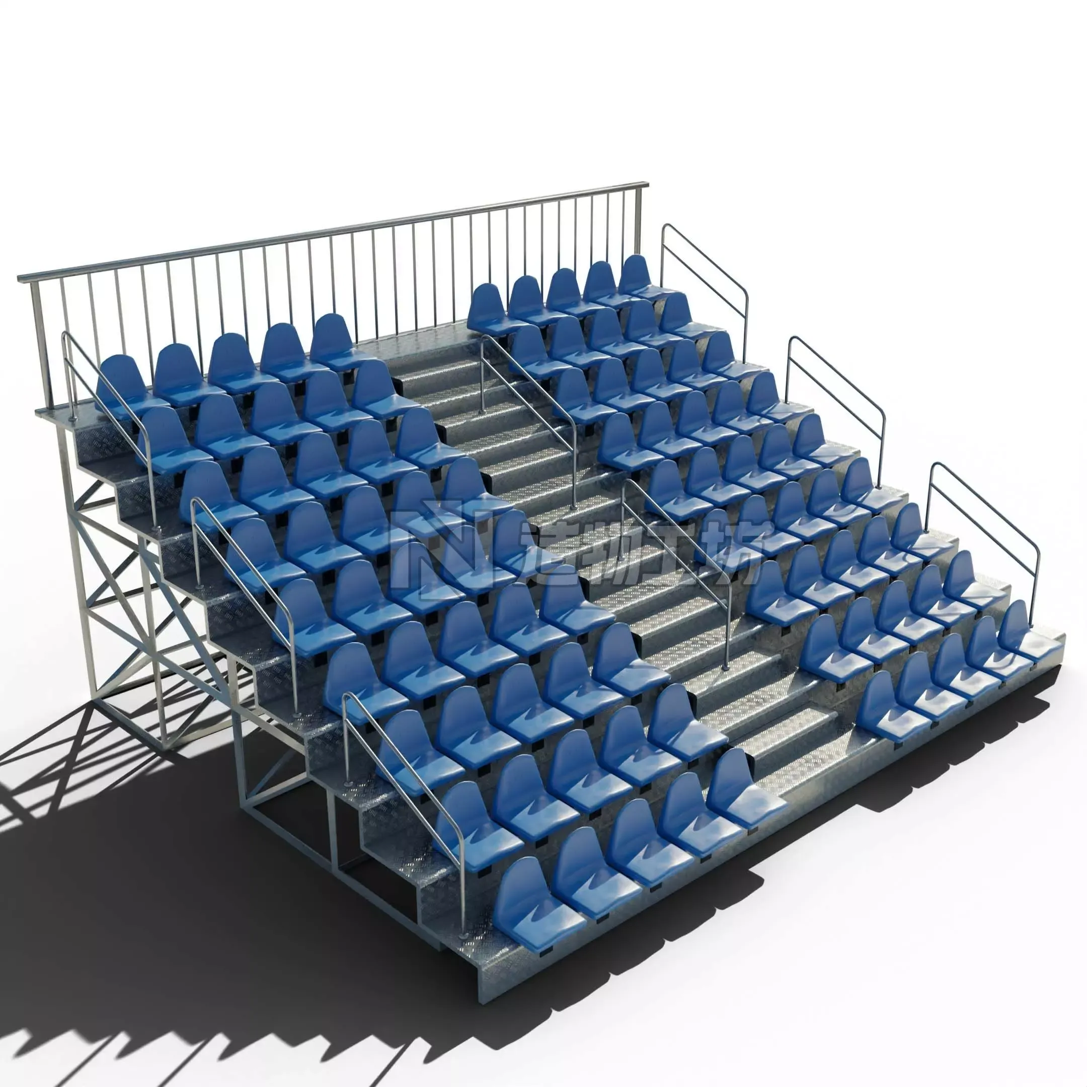 Bleachers stadium with seats 3D model