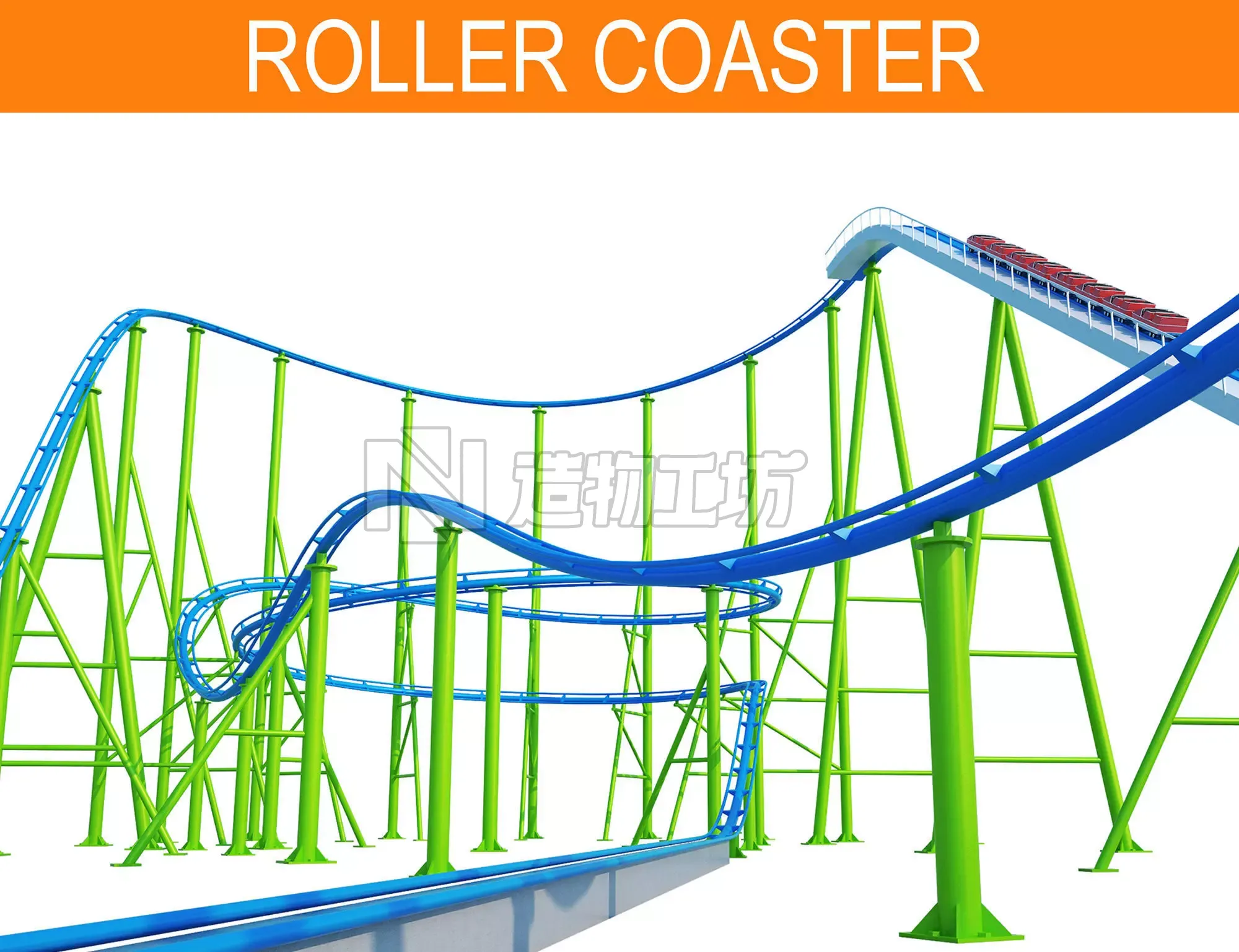 Roller Coaster 3D model