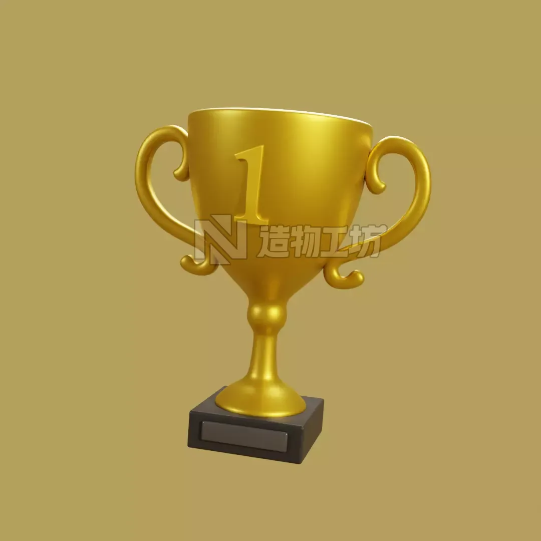 Cartoon trophy prize Low-poly 3D model