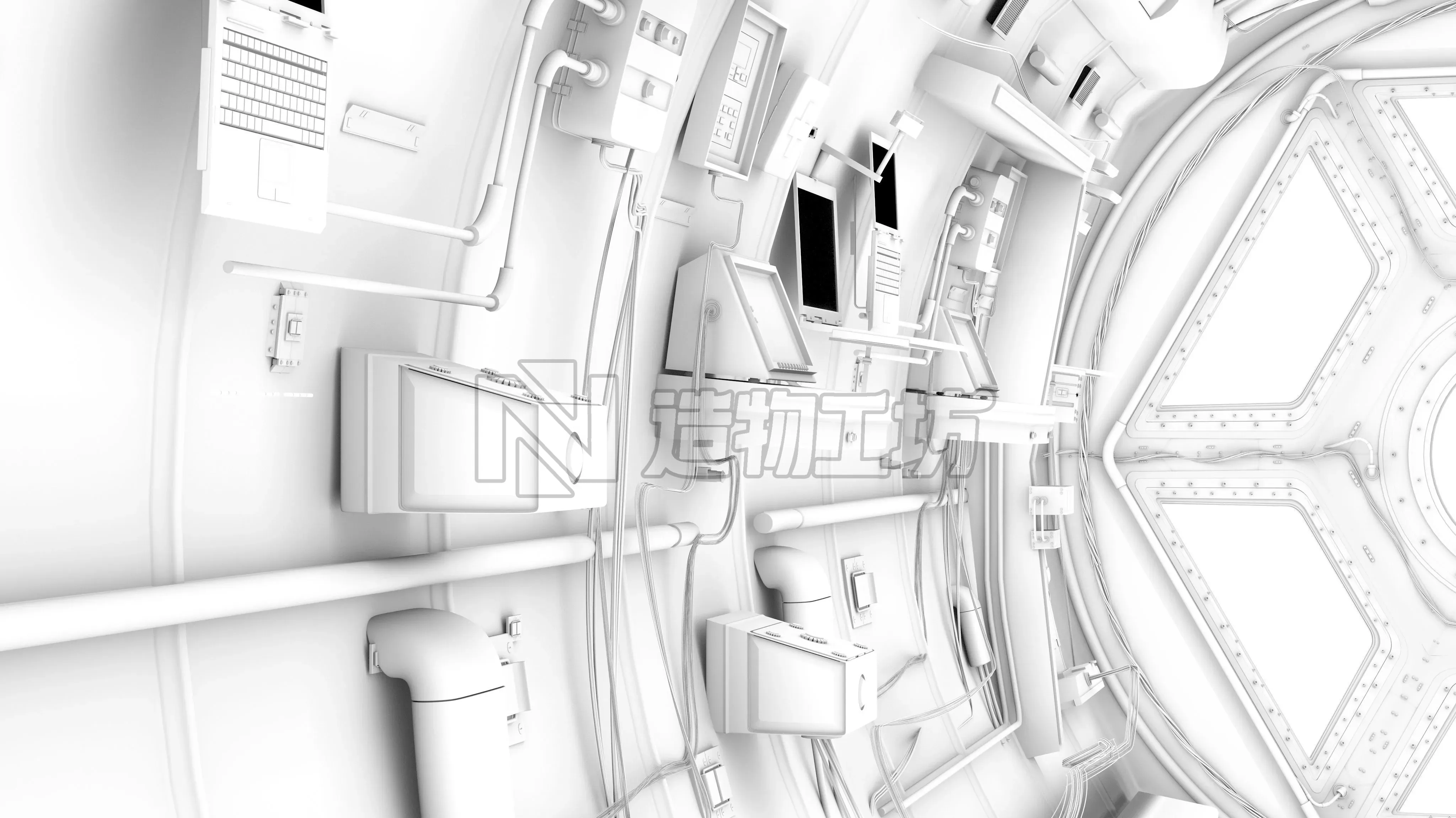 Space shuttle interior 3D model