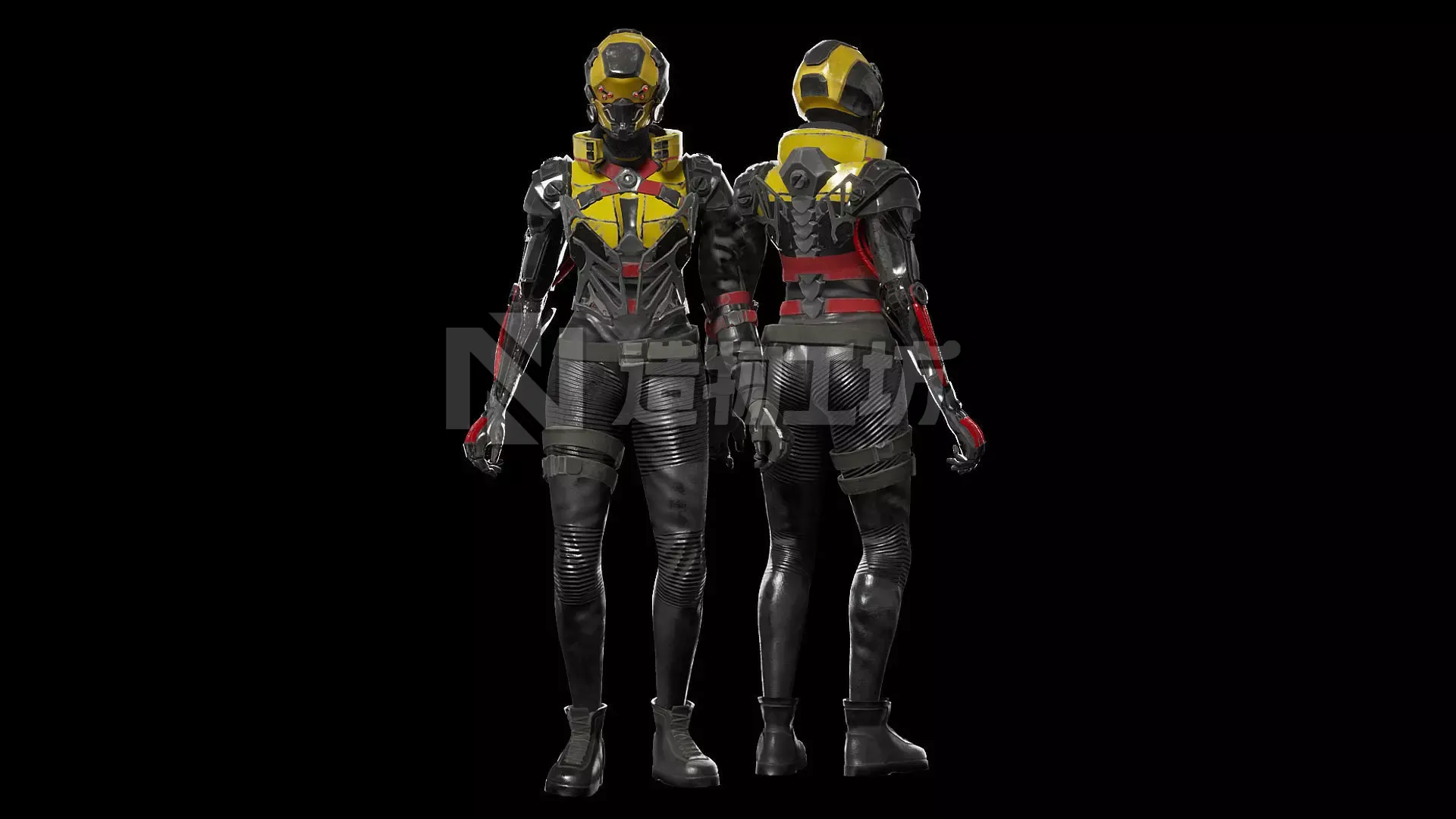 Cyberpunk Girl Character Low-poly 3D model