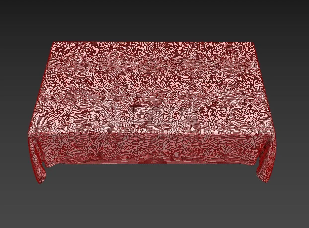 6 Models with pleated tablecloth 3D model