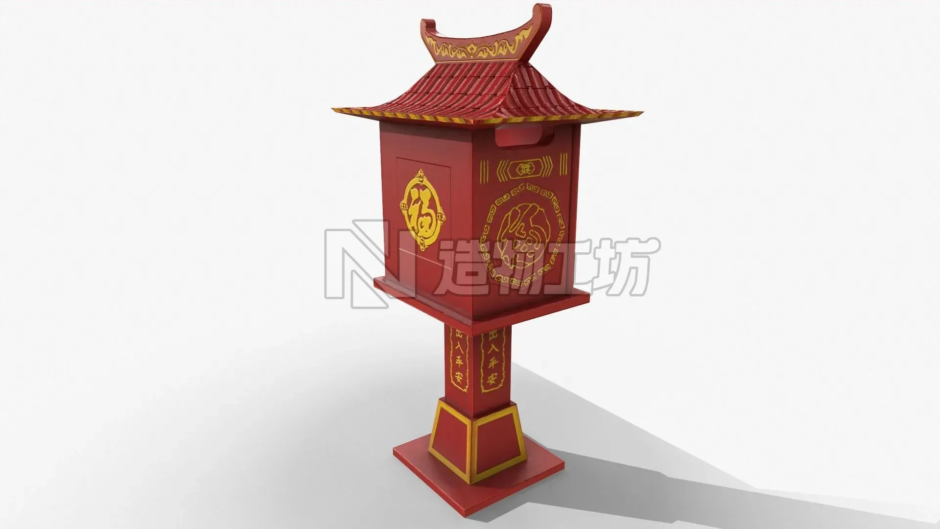 Buddhist altar chinese Low-poly 3D model