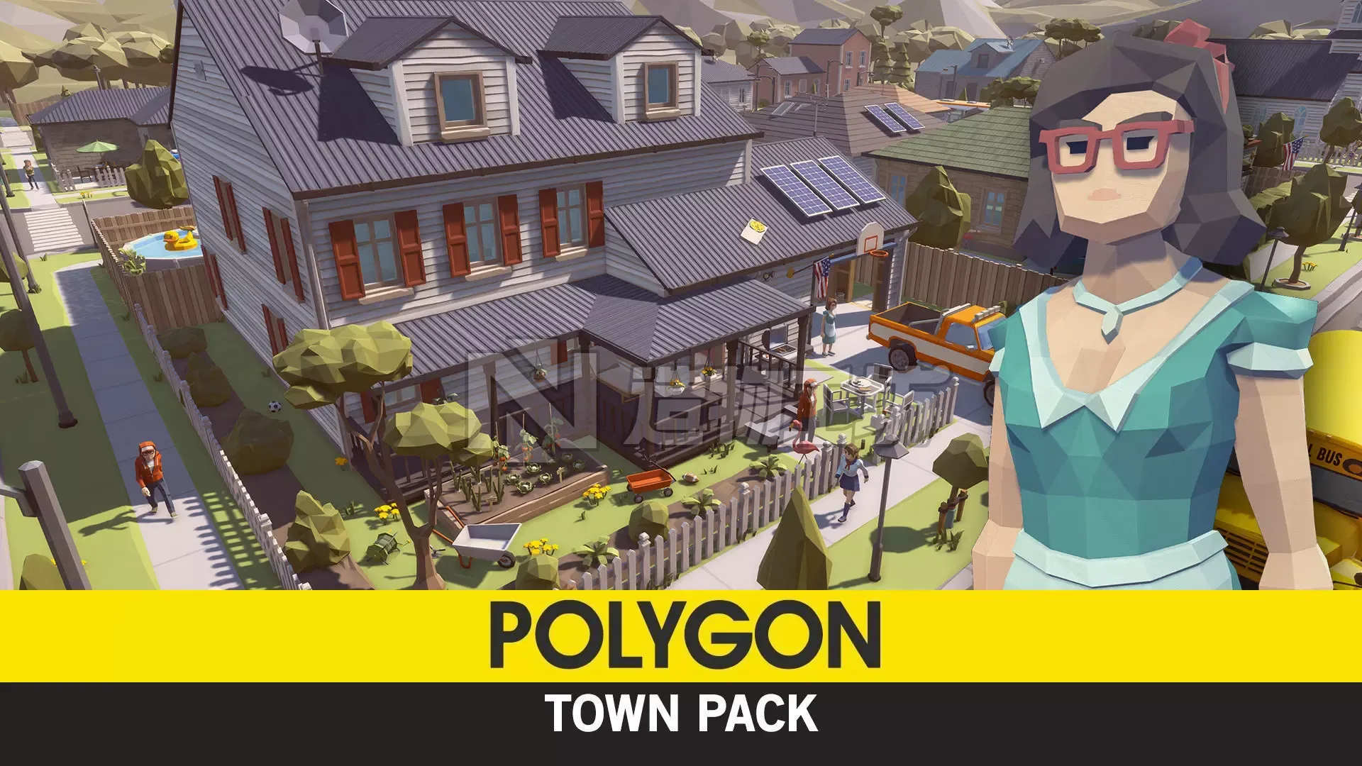 POLYGON - Town Pack Low-poly 3D model