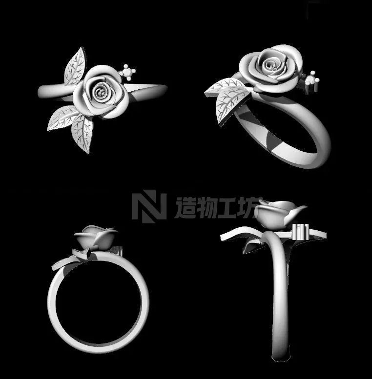 rose ring 3D print model