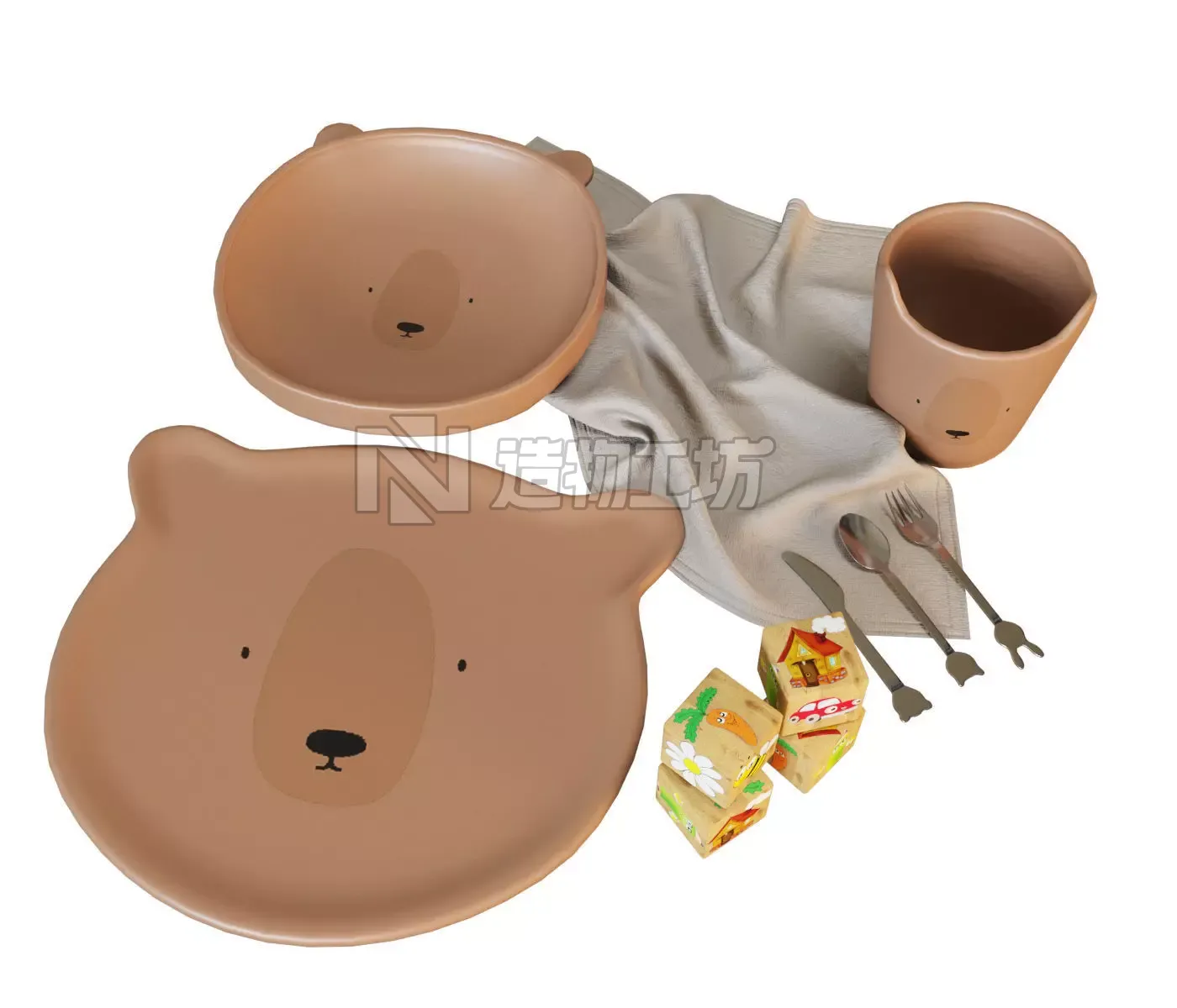  Childrens set of appliances 3D model