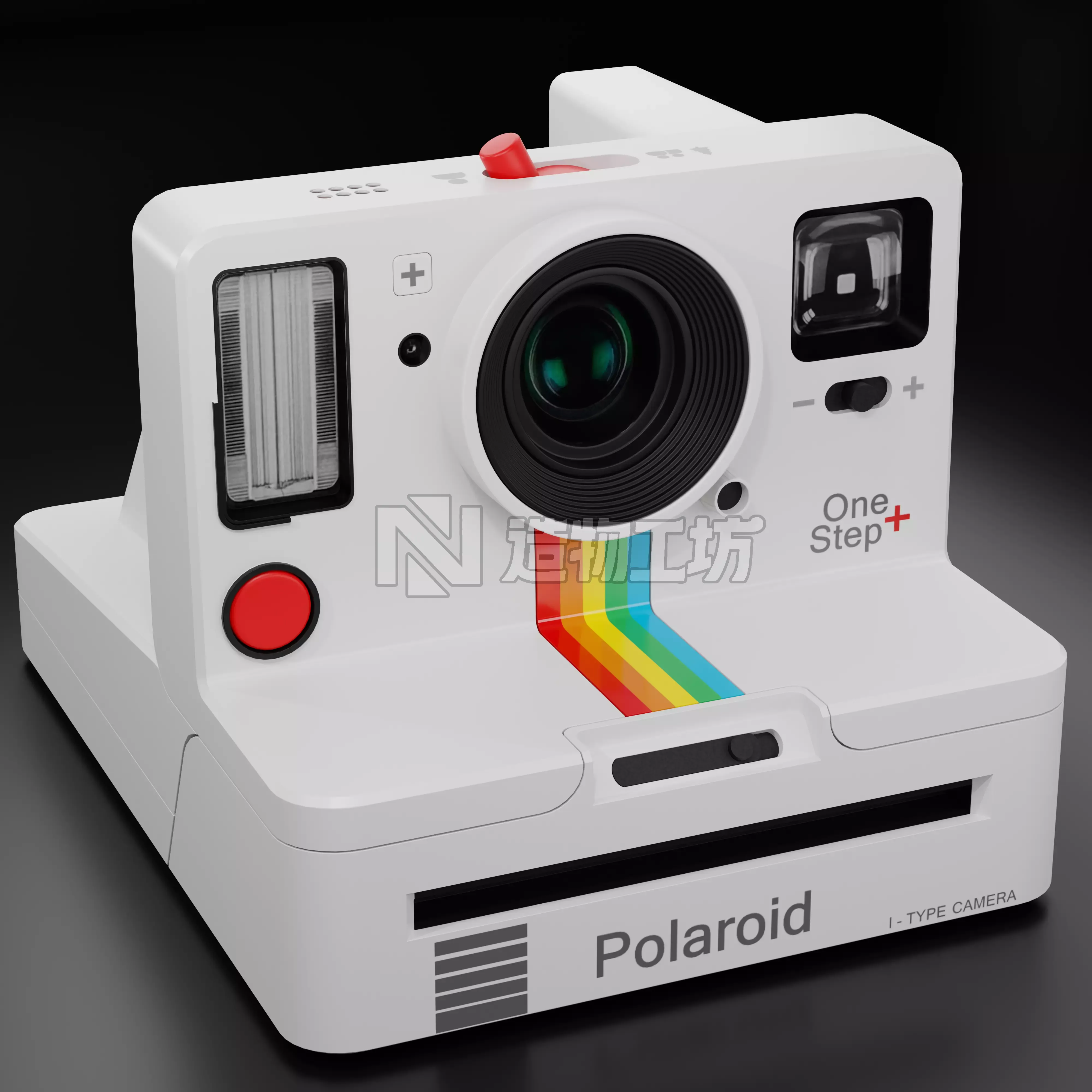Polaroid Camera White Low-poly 3D model
