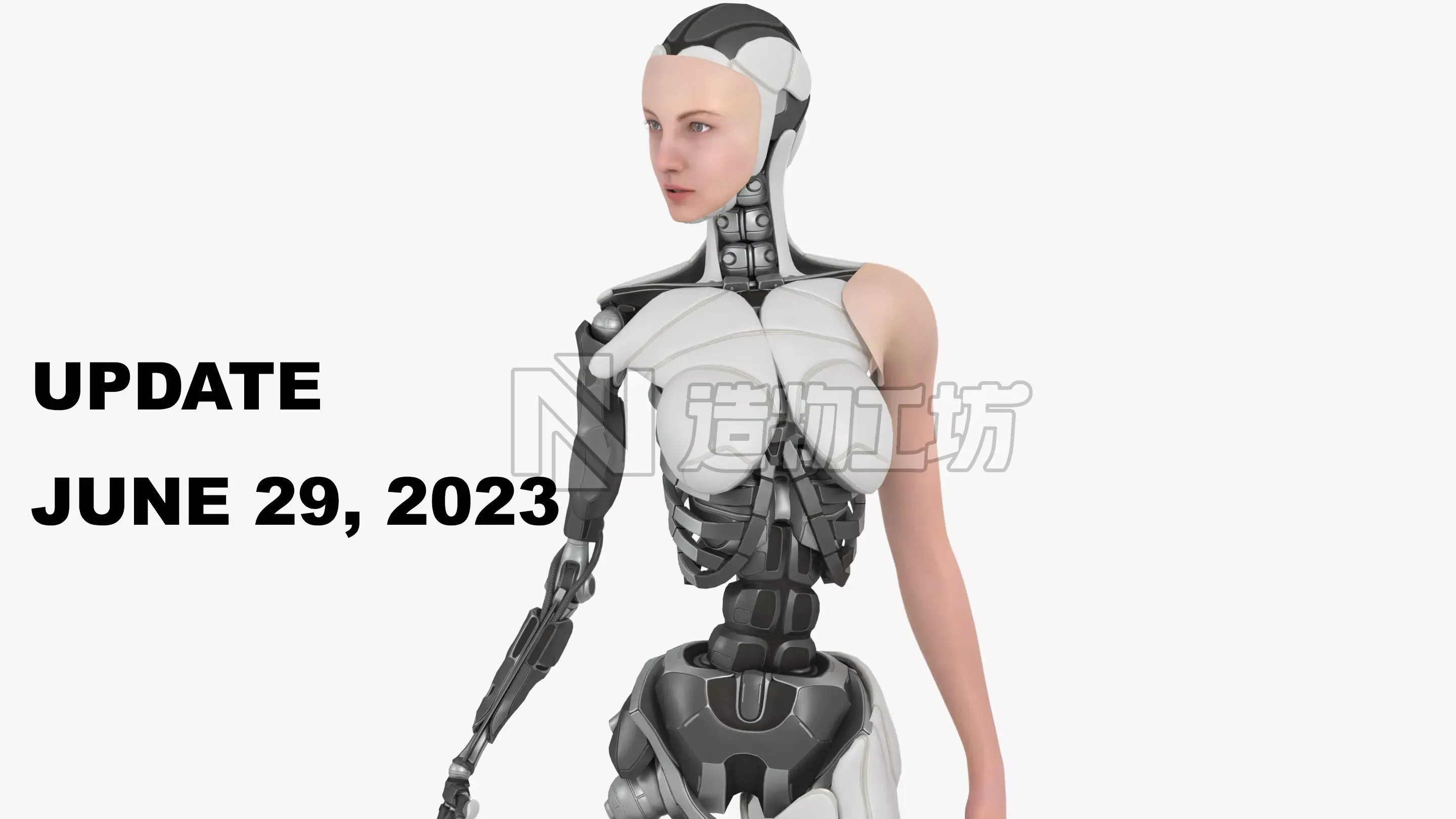 The cyborg girl  Bella Lowpoly Game ready Low-poly 3D model