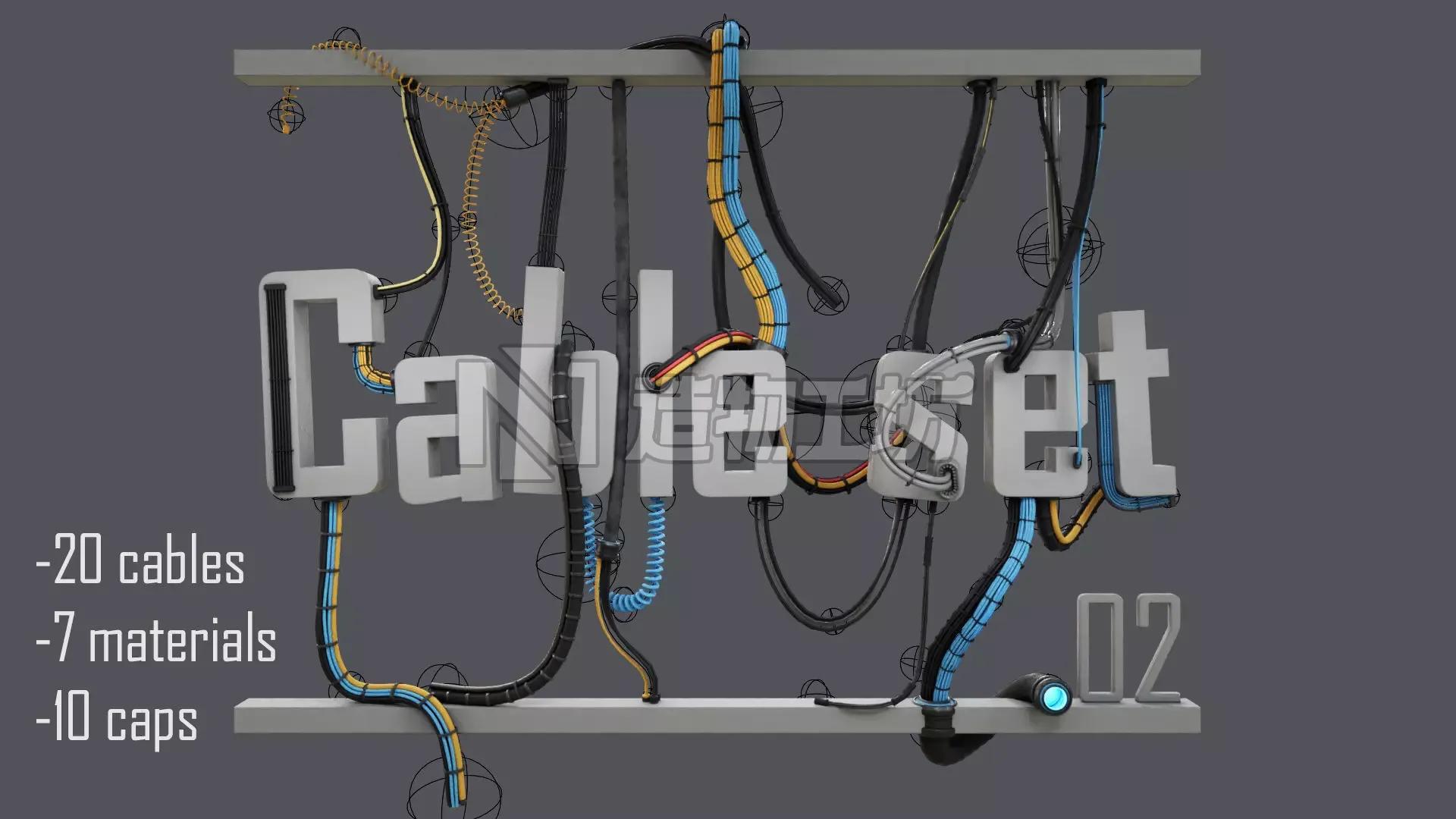 cable set 02 3D model