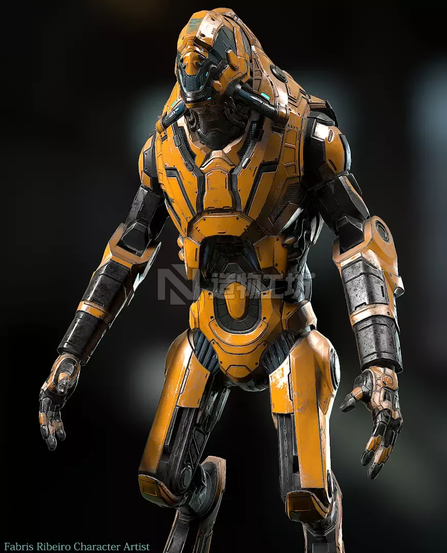 Robot sci-fi  Low-poly 3D model