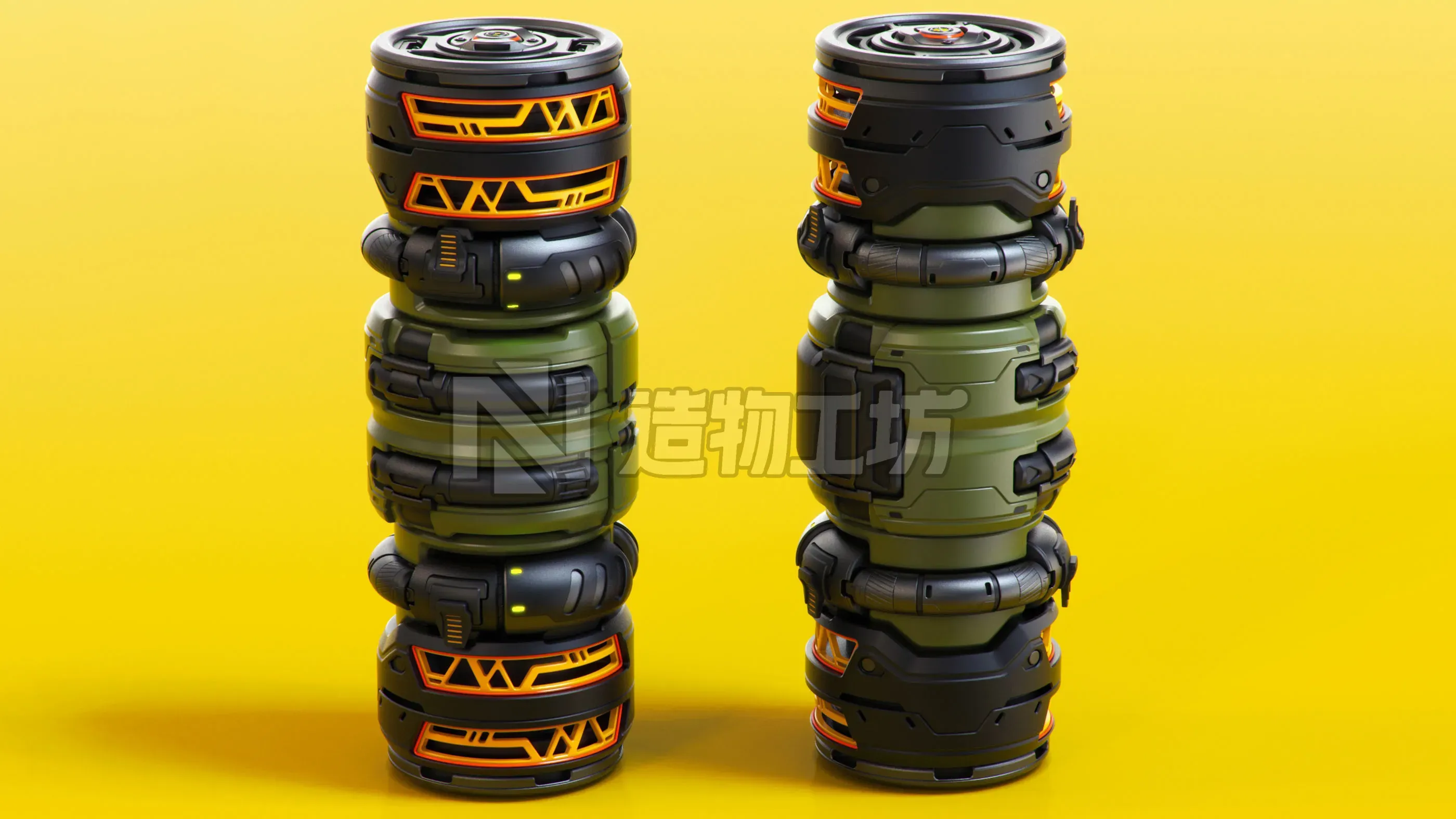 SciFi Barrels set 3D model
