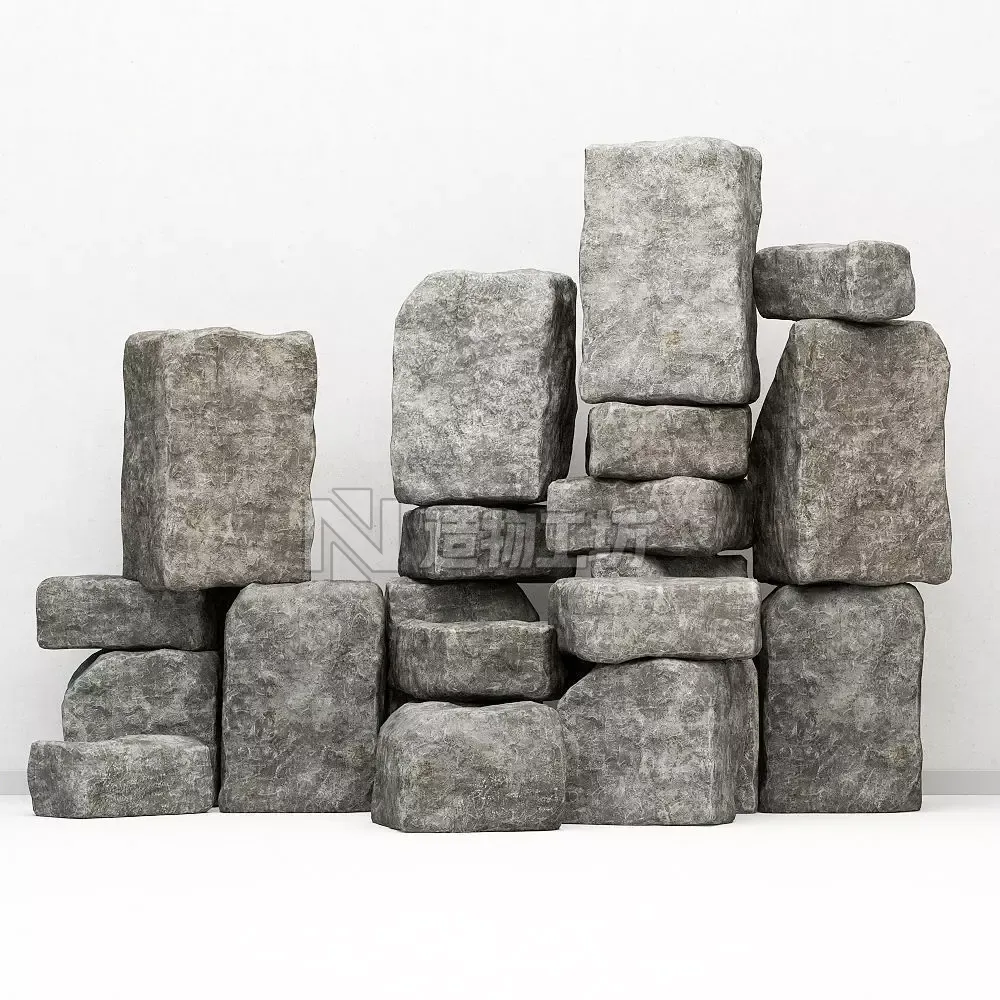 Stone rock collection n5 3D model