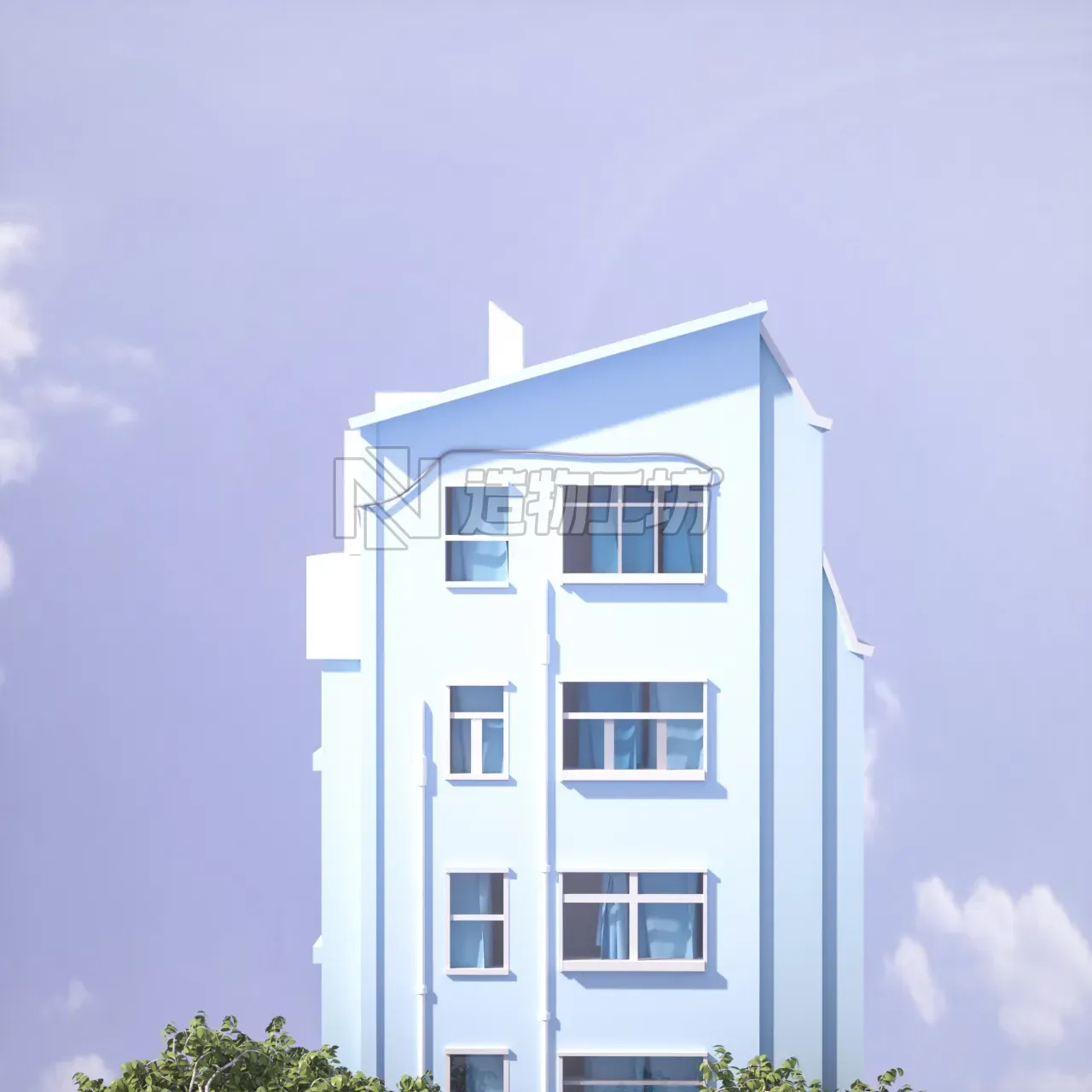 蓝色楼房场景—NiaoNiao